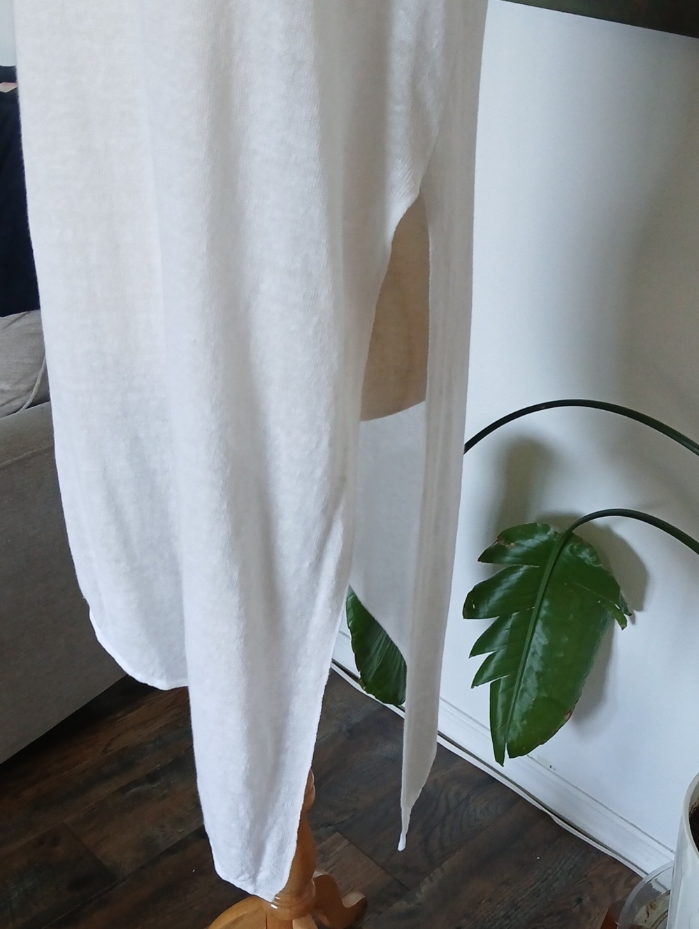 Eileen Fisher Lightweight 100% Organic White Linen Knit Tunic Sz M - Picture 5 of 8